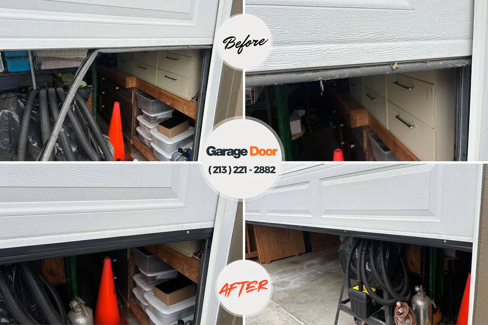 Before and after: Garage Door Service DeLand, FL